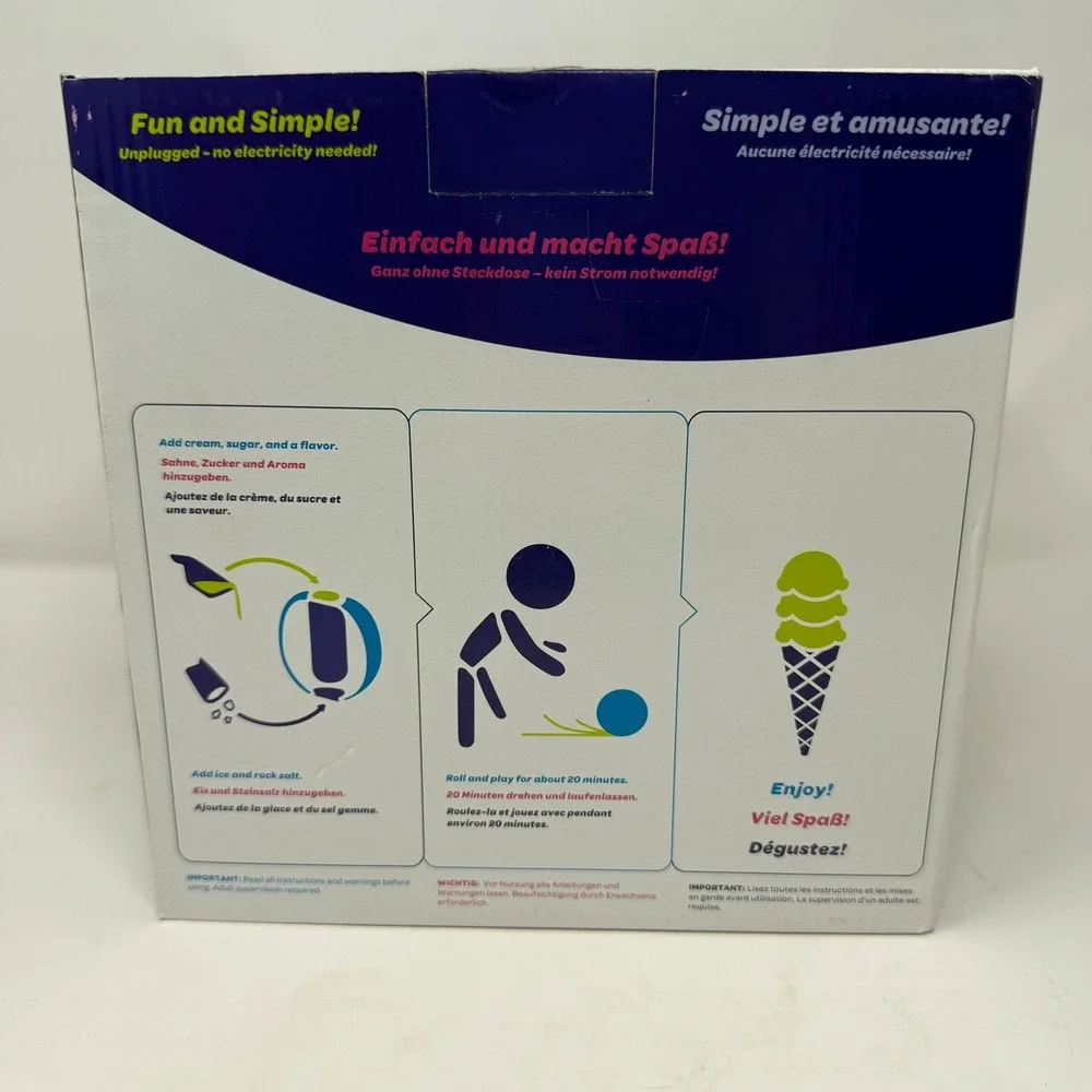 UCO High Fives SoftShell Ice Cream Ball Manual Maker Orange 1 Pint New in Box